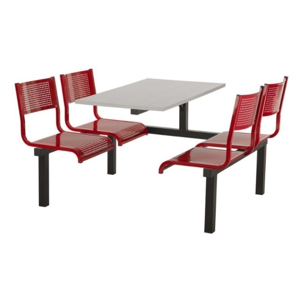 CU93 - 4-Seater Barrett Canteen Unit - 1 Way Access, Red, Grey