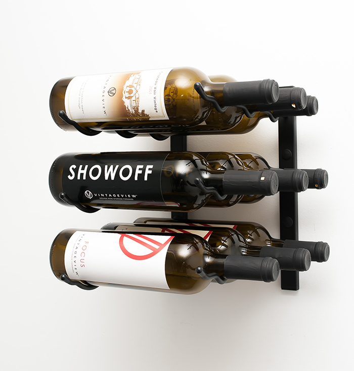 Elegant Wall Mounted Wine Rack for 9 Bottles