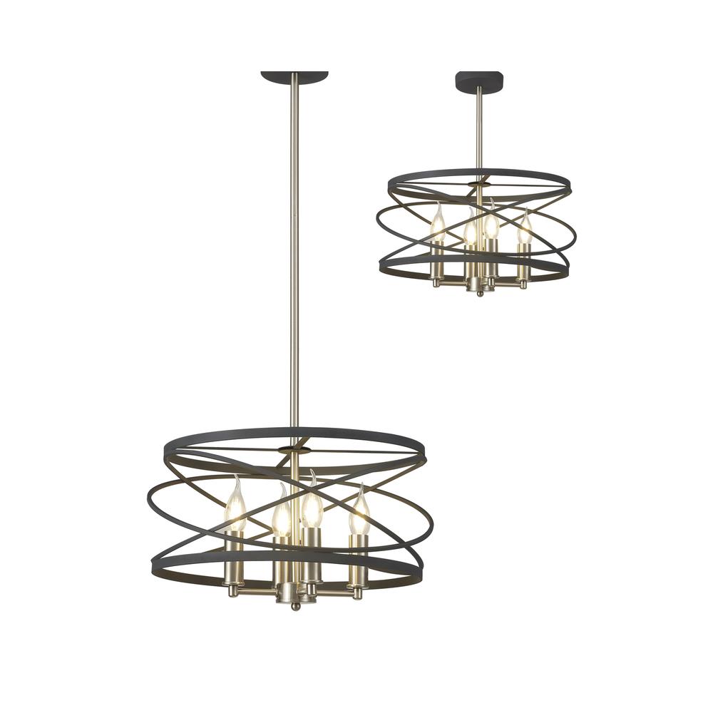 Luxuria Galton 43.5cm Pendant/Semi Flush 4xE14Graphite / Satin Nickel