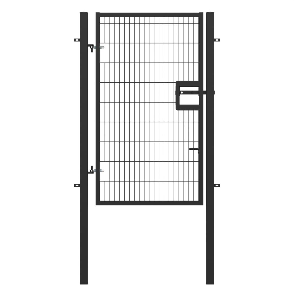 Twin Wire Single Leaf Gate H 2.0 x 1.2mBlack Powder Coated Finish  Concrete-In