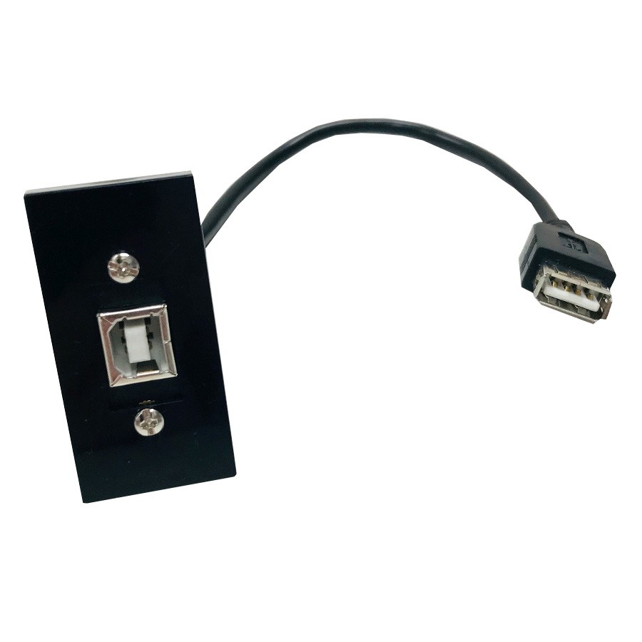 USB Euro Module Fly Lead USB 2.0 Type B Black