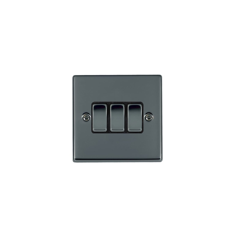 Hamilton Hartland 3 Gang 2 Way Rocker Switches Black Nickel