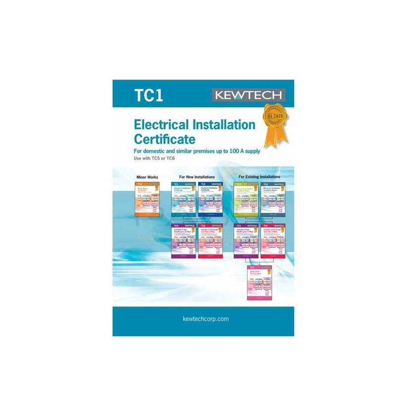 Kewtech TC1 42pgs Electrical Test/Installation Certificate