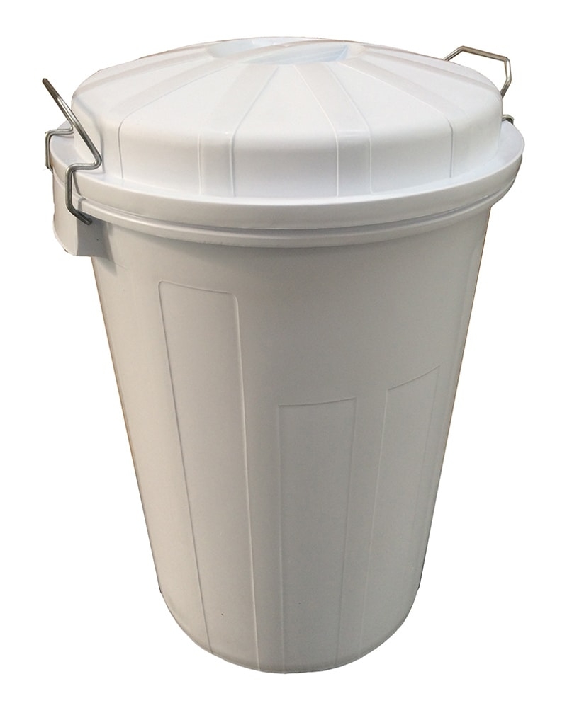 95 Litre White Plastic Industrial Catering Bin w/Lid