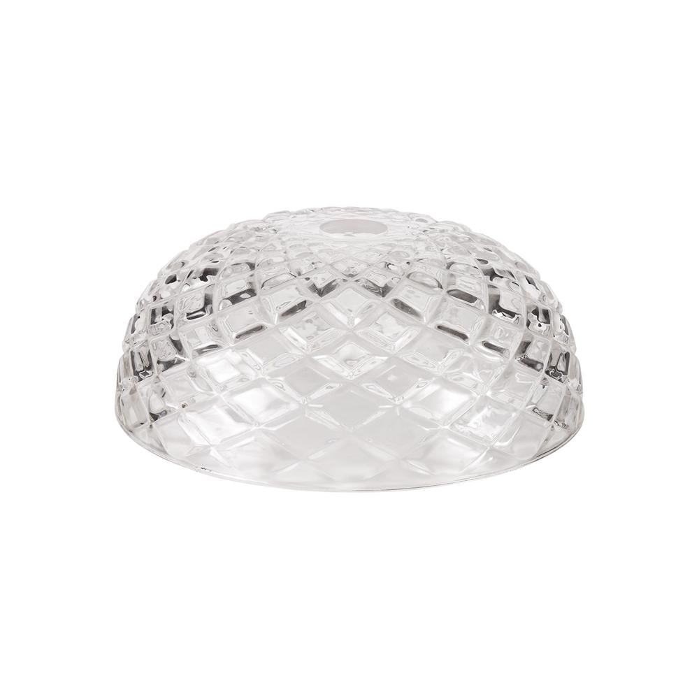 Luxuria Serena Flat Round 30cm Patterned Clear Glass (L) Lampshade