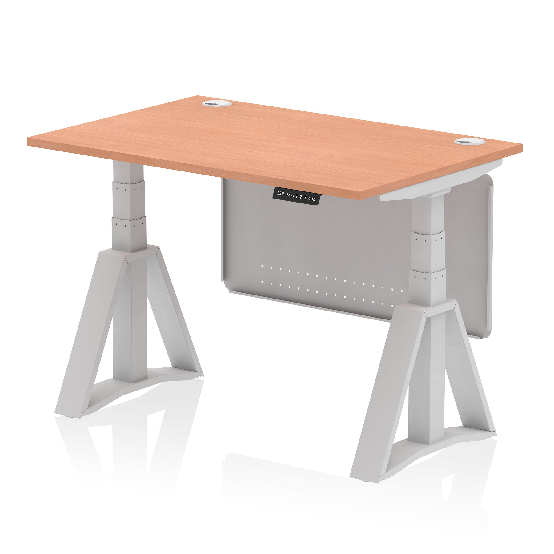 Providers Of Air Height Adjustable Desk With Cable Ports With Steel Modesty Panel With Piste Foot - 1200mm, 1400mm, 1600mm or 1800mm - Multiple Colour Options Huddersfield