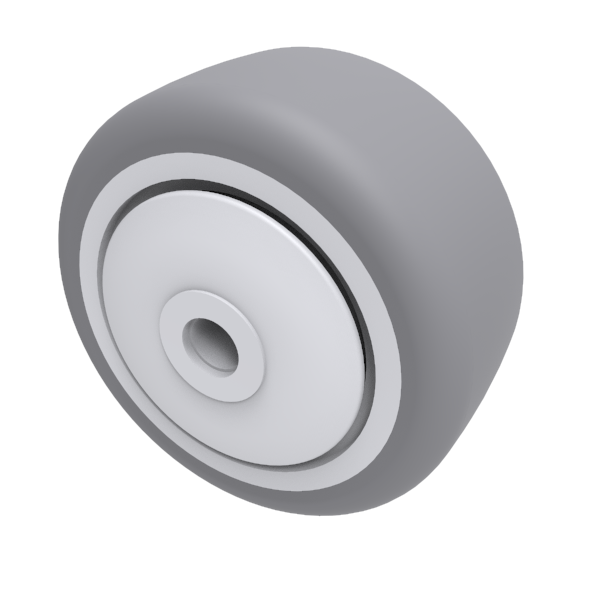 Grey Rubber 50mm Ball Bearing Wheel 50kg Load