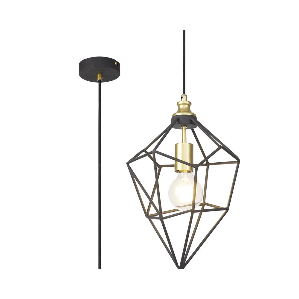 Luxuria Lumiere 25cm Medium Pendant Light E27 Painted Gold & Sand Black