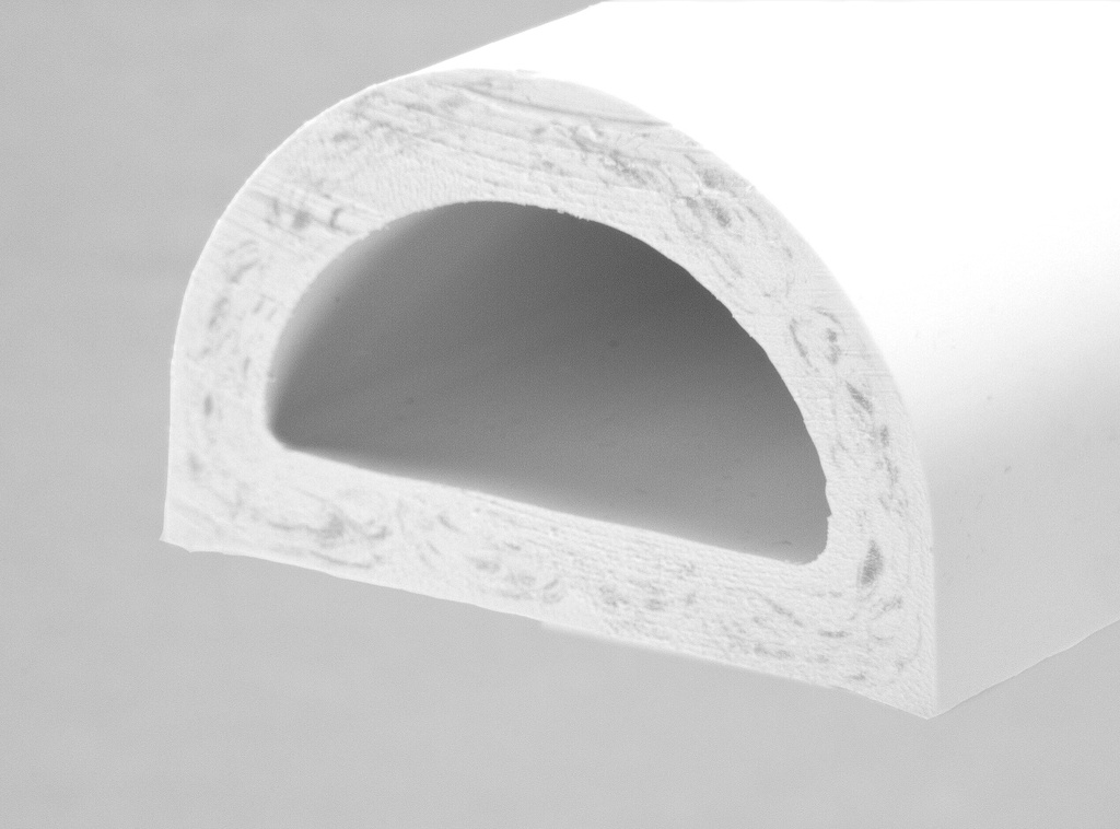 White PVC D Fender - 76mm Base x 44mm Height 