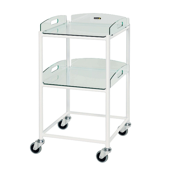 DT4 Dressing Trolley with Glass Effect Safety Trays - 2 x Trays