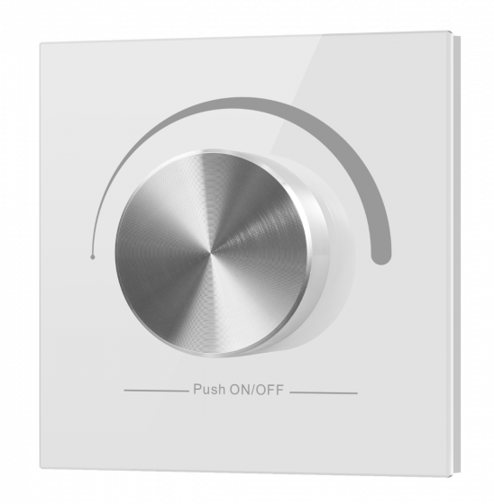 Sunricher RF Single Colour Rotary Wall Panel Dimmer Switch - Battery Powered (White)