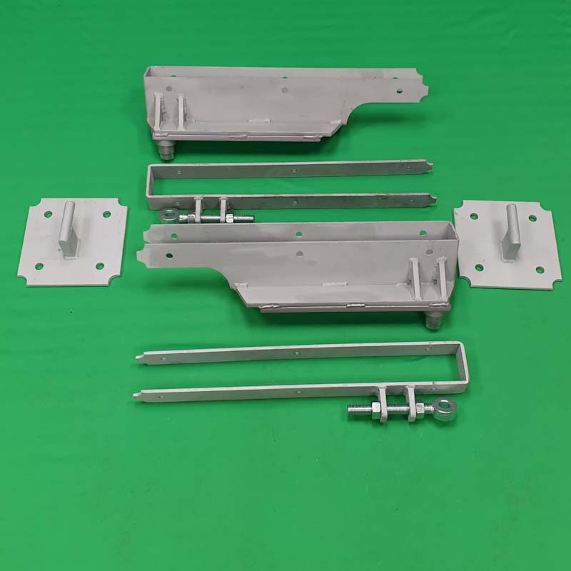 Offset Hinges, Frog Shoes & Wall Plate Kit Pair Hot Zinc Sprayed &#40;New Style&#41;