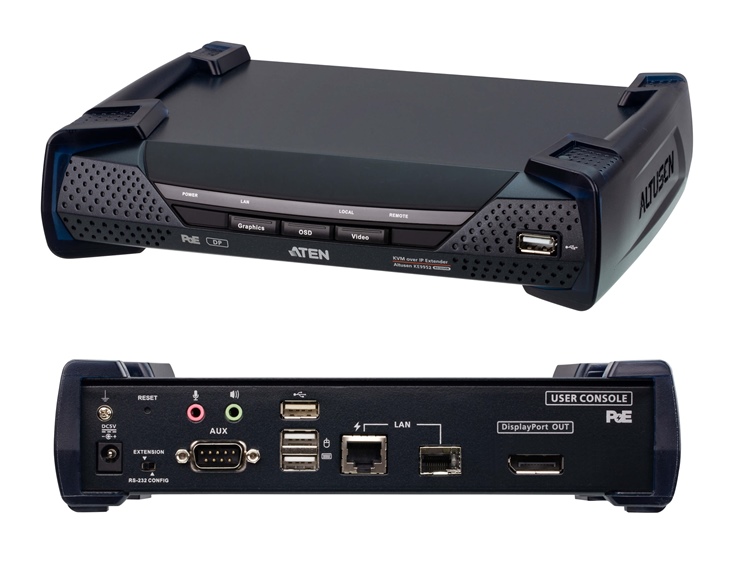 KE9952R - Aten - 4K DisplayPort Single Display KVM over IP Receiver with PoE (KE Range)