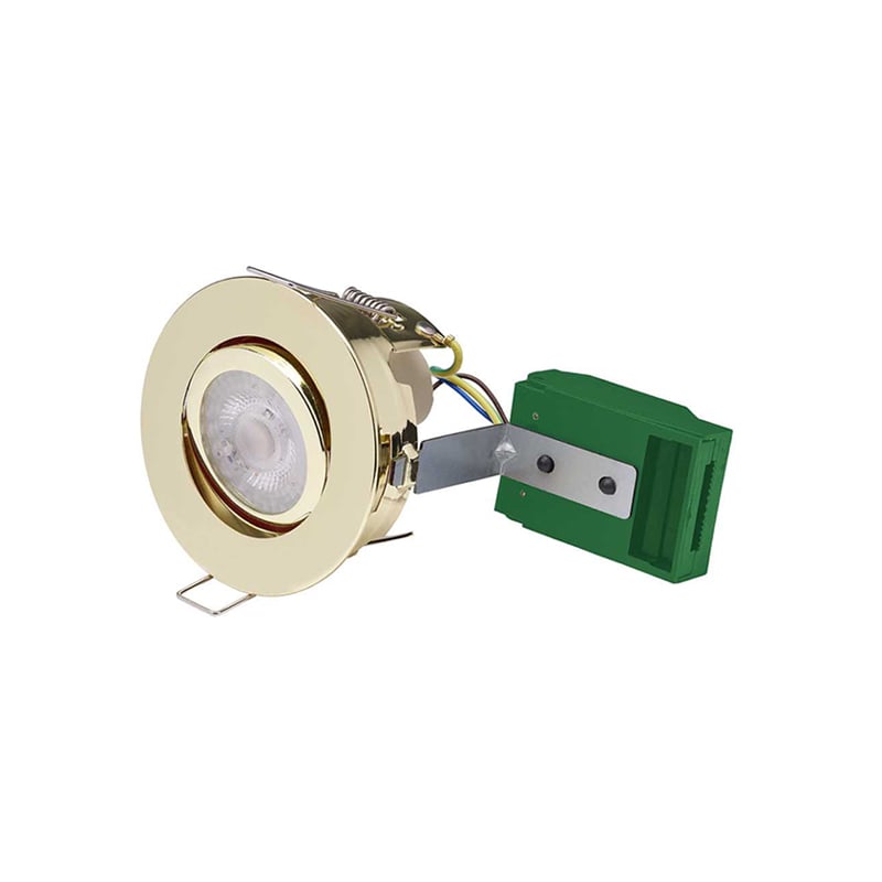 Bell Firestay Protector Open Back Non-Integrated Centre Tilt GU10 Downlight Brass