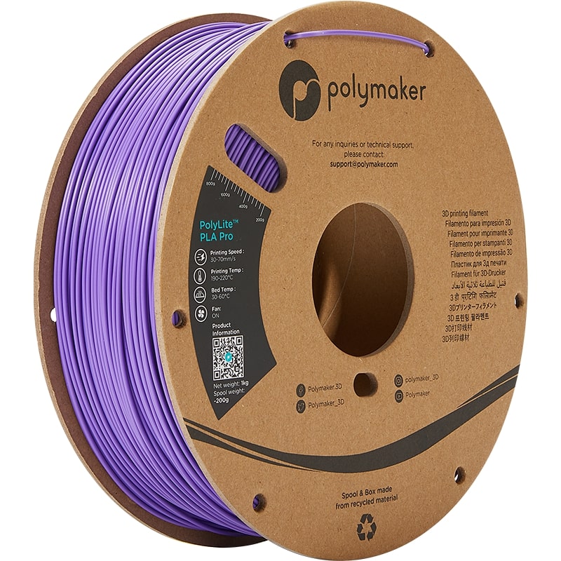 PolyMaker PolyLite PLA Pro 1.75mm Purple 3D printer filament 1Kg