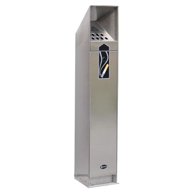 High Quality Ashguard&#8482; Stainless Steel Cigarette Bin & Express Delivery
                                    
	                                    With Ground Fixing