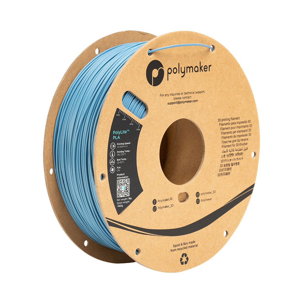 PolyMaker PolyLite PLA 1.75mm Stone Blue 3D printer filament 1Kg