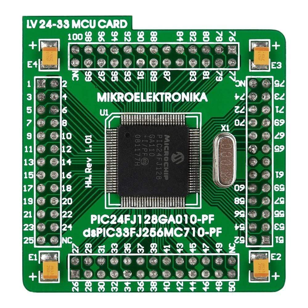 100-pin MCU Card with PIC24FJ128GA010