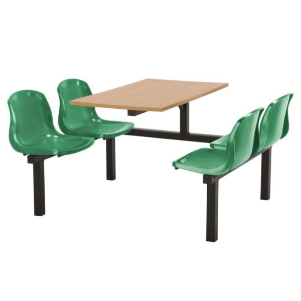 CU90 - 4-Seater Harvey Canteen Unit - 1 Way Access, Green, Beech