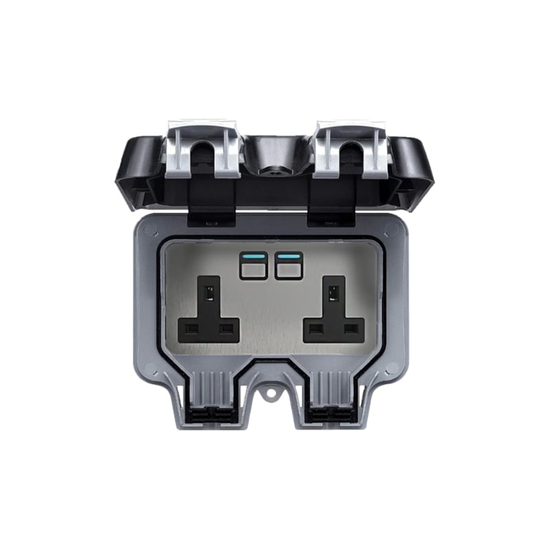 Lightwave Outdoor Smart 2 Gang Socket IP66