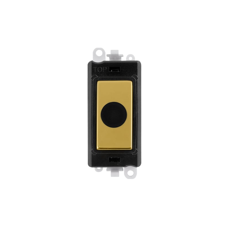 Click 20AX Polished Brass 20A Flex Outlet Module Insert Black