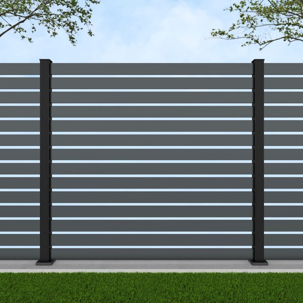 1.8m Parallel 100 Basalt Grey - Black Sand Bolt Down Posts - Metre Price