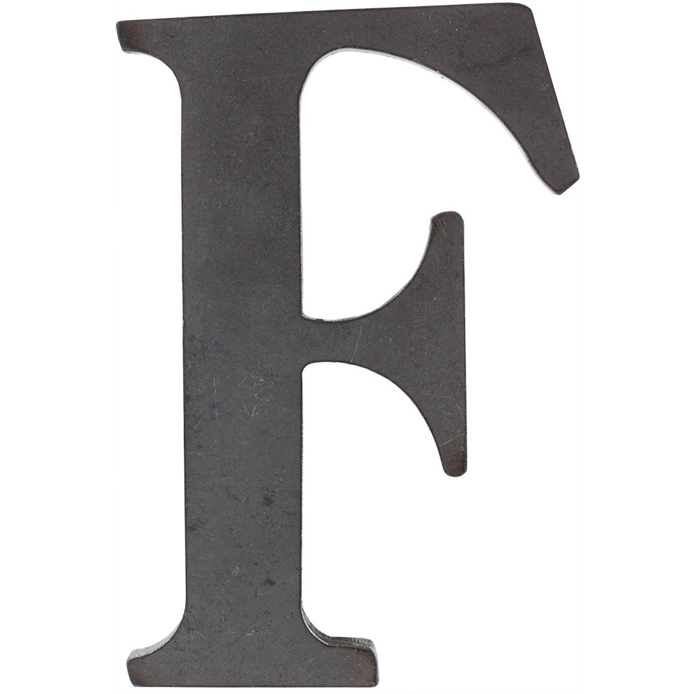 150mm High 6mm Thick Mild Steel Profiled Letter F