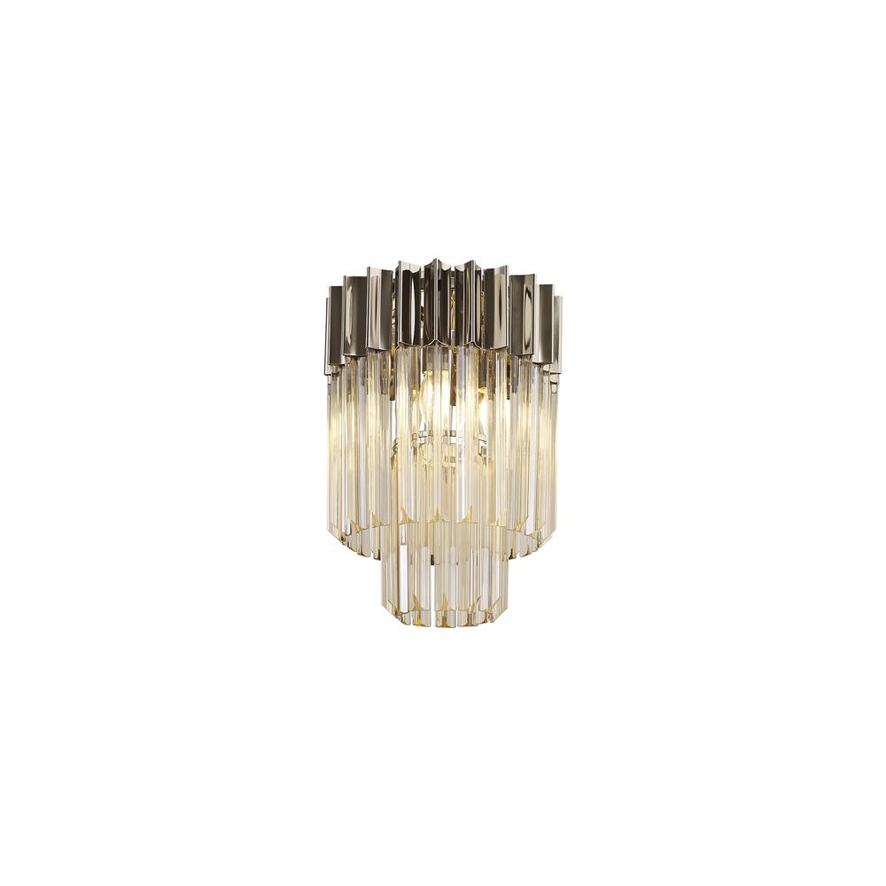 Luxuria Osiris 30cm Ceiling Round 3 Light E14 Polished Nickel / Cognac Sculpted Glass