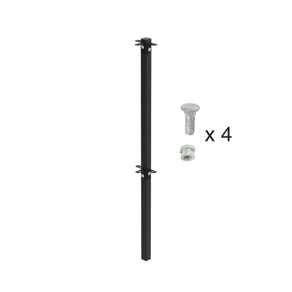 1000mm High ROSPA Concrete In 3-Way PostIncludes Cleats & Fittings - Black