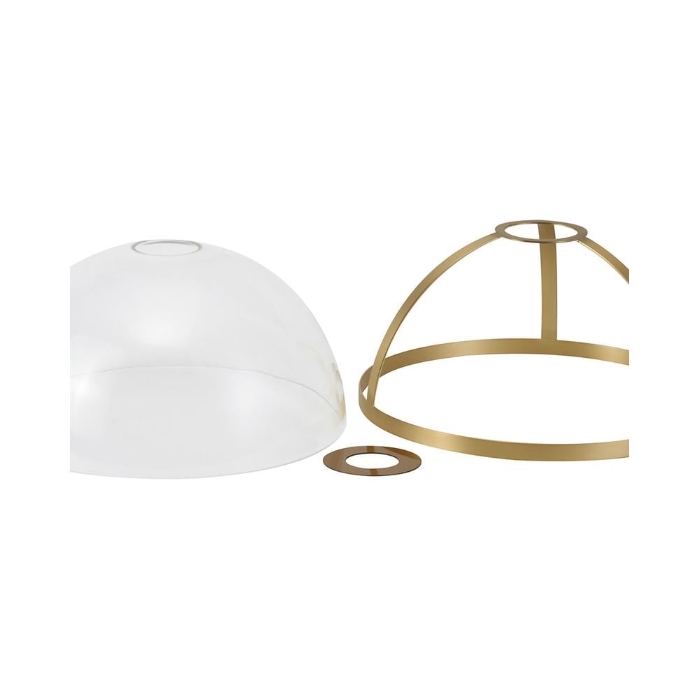 Luxuria Serena Round 30cm Satin Gold / Clear Glass Shade (E) With Metal Trim