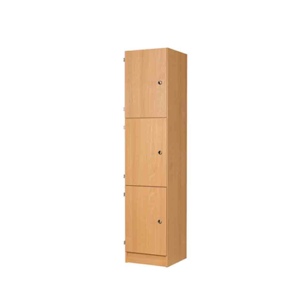 three door MDF Laminate Wooden Locker 1800H For The Educational Sectors