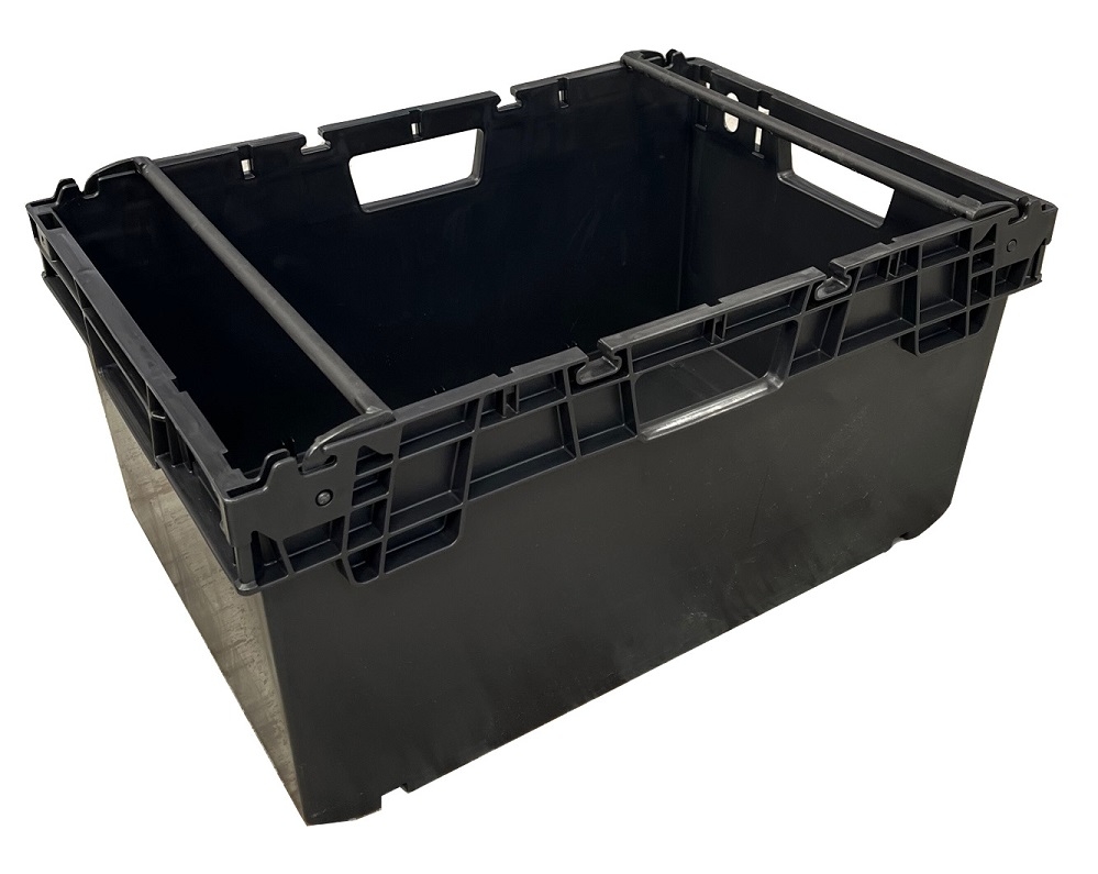 54 Litre Heavy Duty Stack/Nest Swingbar Container Recycled Black