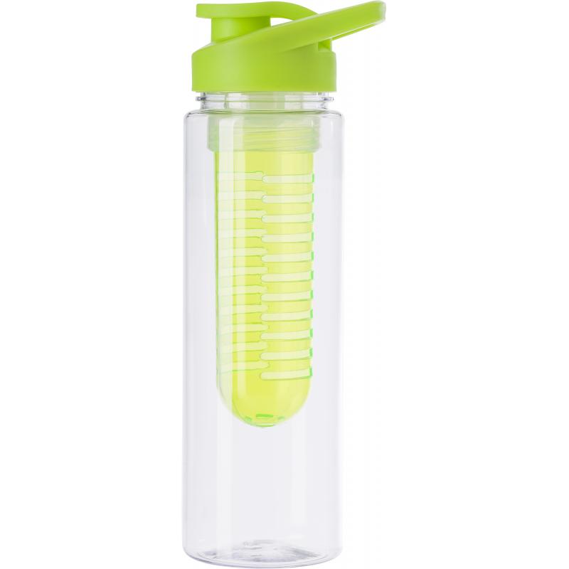 Tritan water bottle (700 ml) with fruit infuser. The screw cap has a drink opening