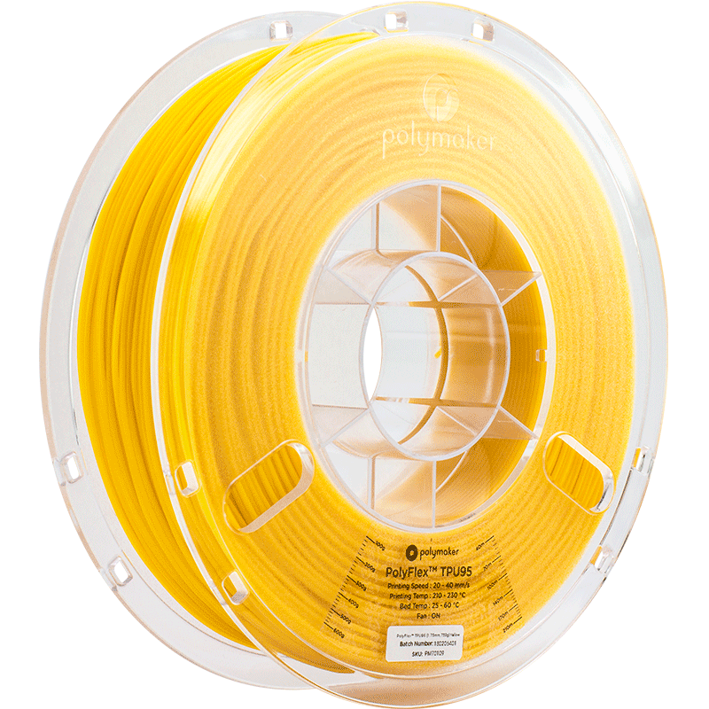 Polymaker PolyFlex TPU-95A 3mm True Yellow filament 750gms