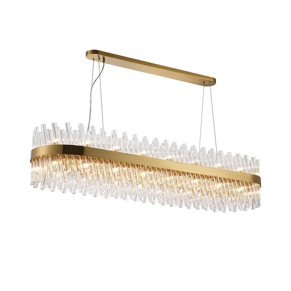 Luxuria Sylph 1.5m 36 Light G9 Pendant Oblong Brass / Clear