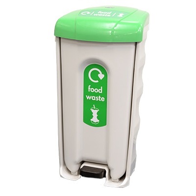 High Quality Nexus&#174; Shuttle Food Waste Recycling Bin & Express Delivery
                                    
	                                    Food Recycling Bin with Solid Liner, Front and Top Stickers - Green Lid