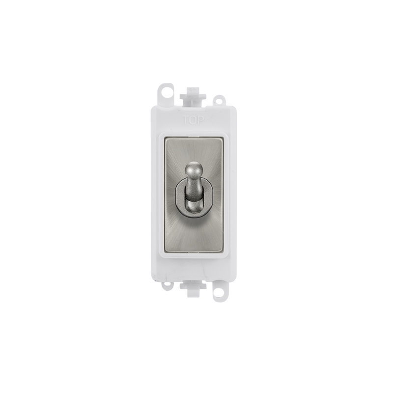 Click 20AX Satin Chrome 20AX Intermediate Toggle Switch Module Insert Polar White