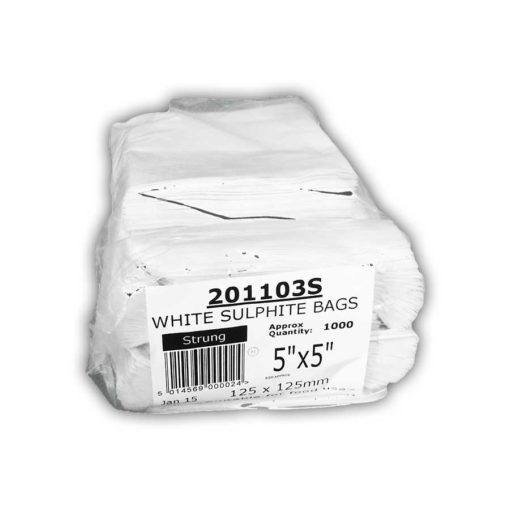 White Sulphite Bags 5 Inch - MGW5 cased 1000 For Hospitality Industry