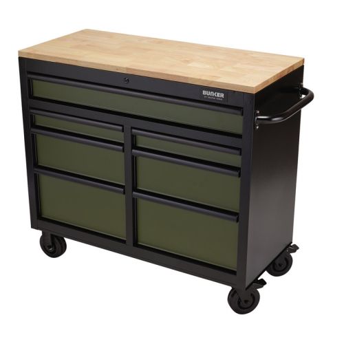 Draper Workbench Roller Tool Cabinet 7 Drawer 41" In Green