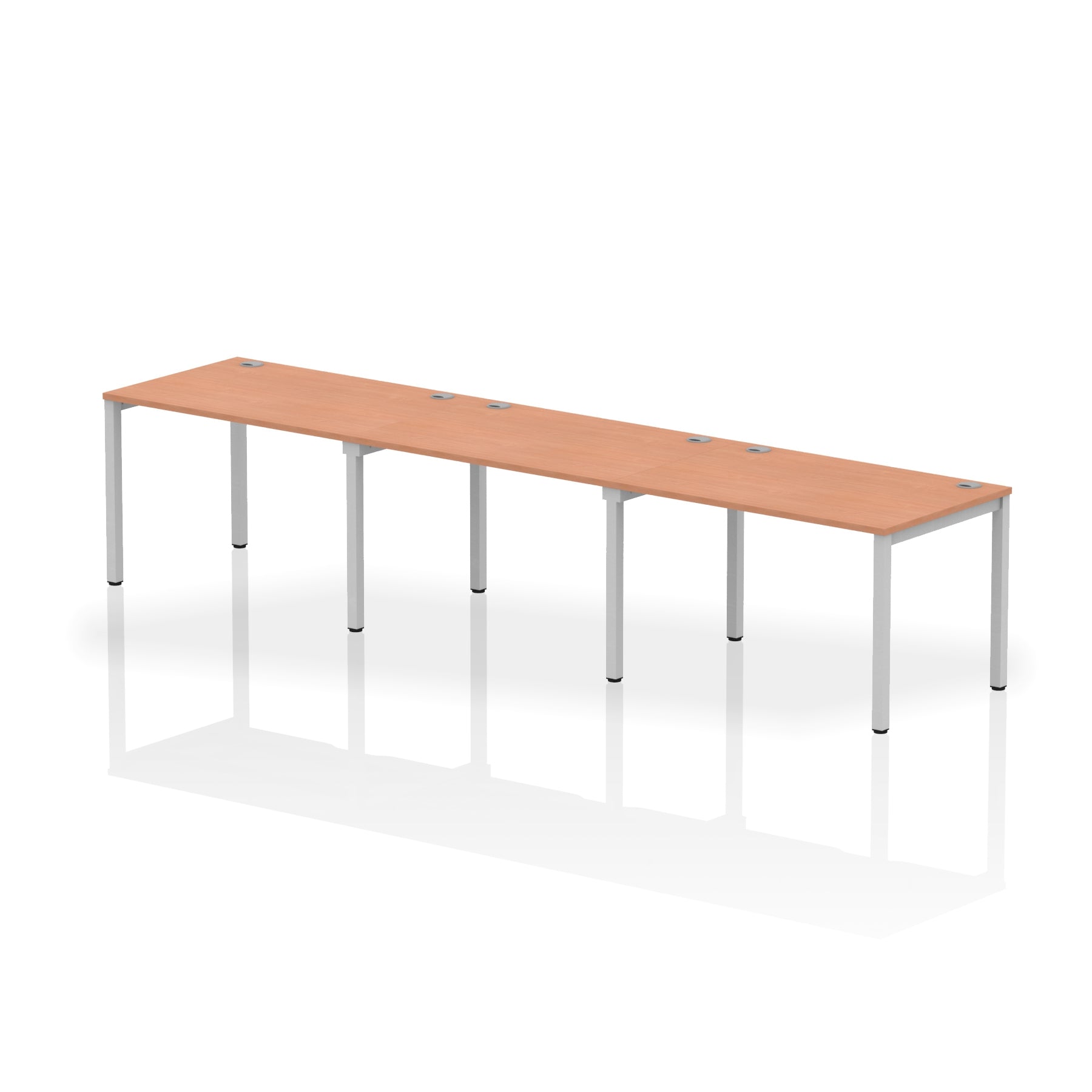 Suppliers Of Impulse Single Row Bench Desk - 3 Person - 3600mm, 4200mm, 4800mm, 5400mm - Multiple Colour Options UK