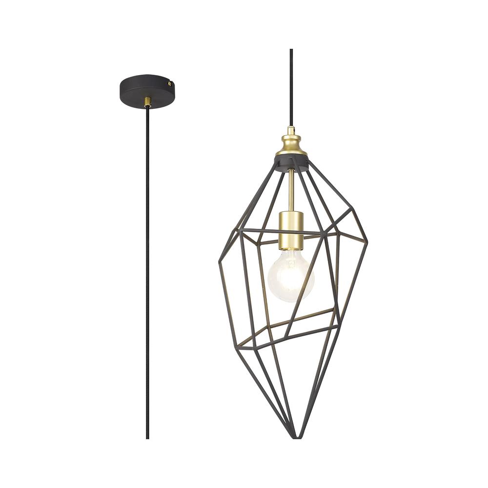 Luxuria Lumiere 26cm Large Pendant Light E27 Painted Gold & Sand Black