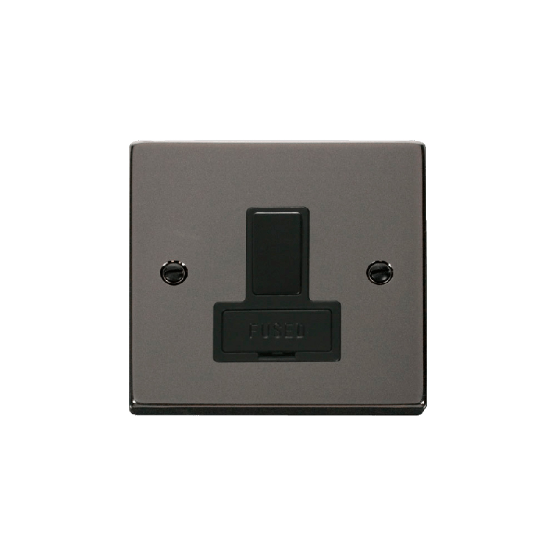 Click Deco 13A DP Switched Fused Connection Unit Black Nickel Insert Black