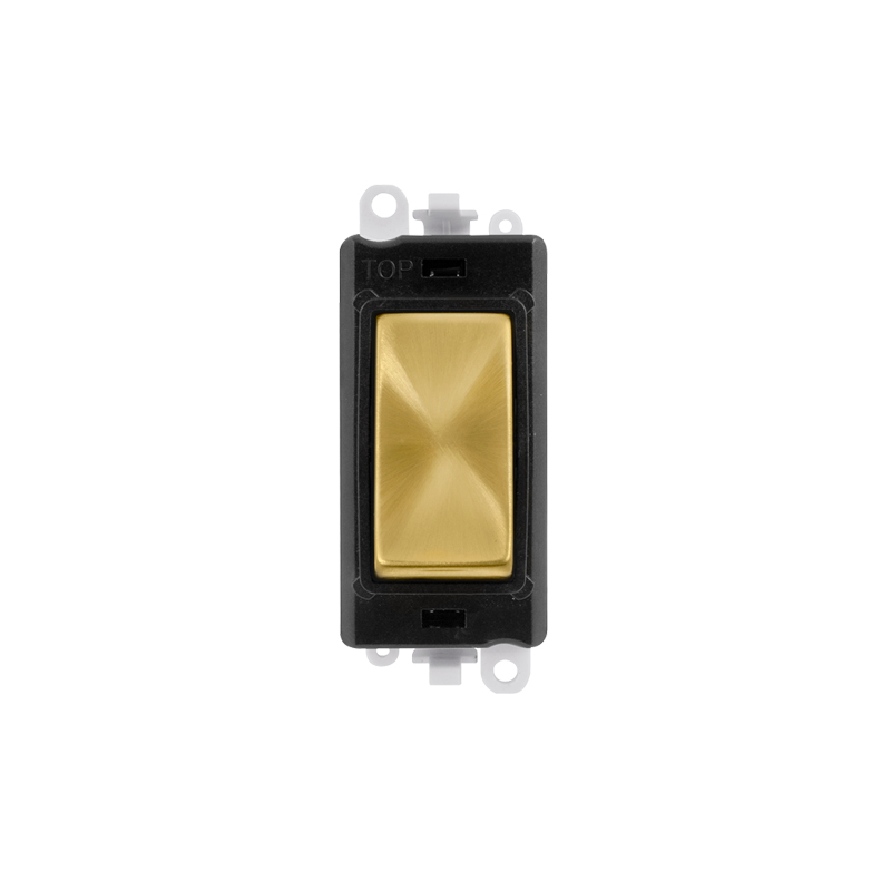 Click 20AX Satin Brass 1 Pole 3 Position Switch Module Insert Black