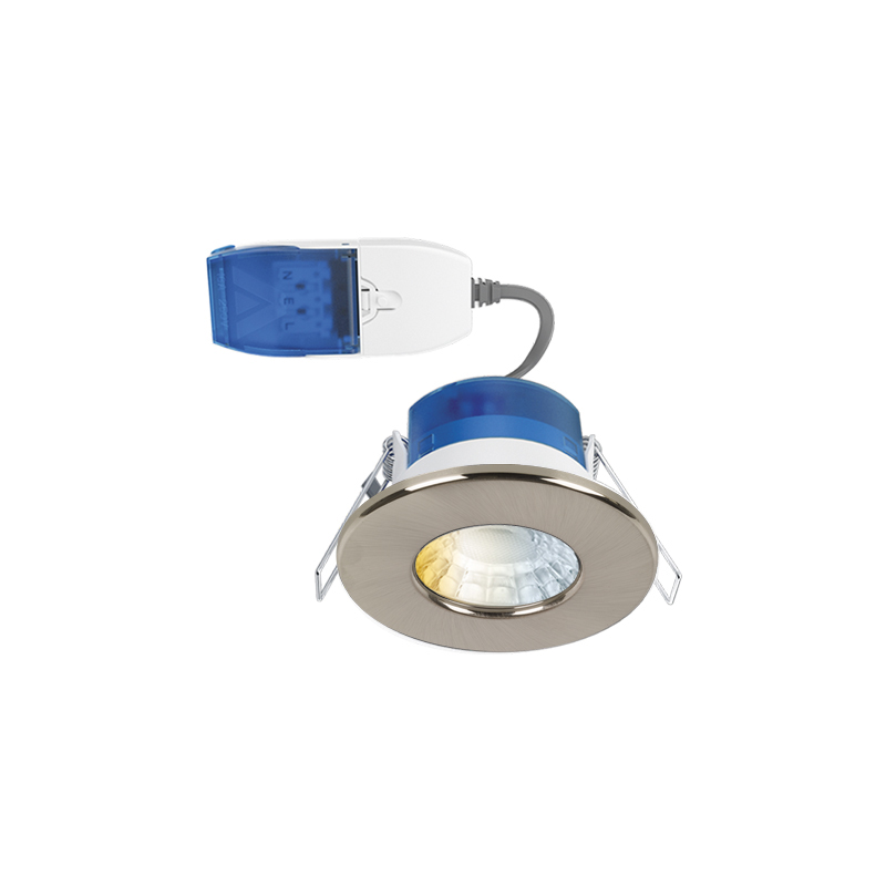 Aurora R6 High CRI Fire Rated CCT Switchable LED Downlight Satin Nickel