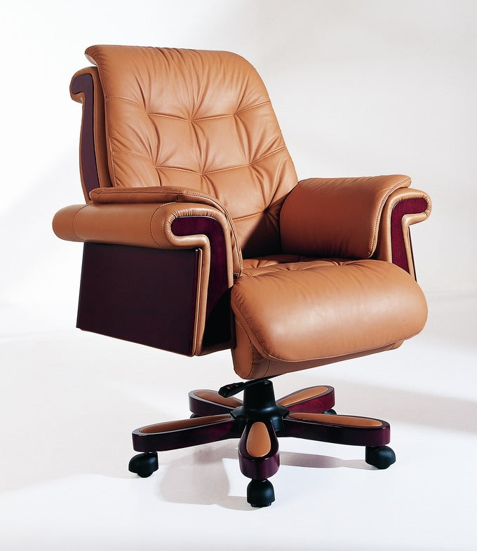 Luxurious Tan Leather Executive Office Boss Chair - CHA-A62T Huddersfield