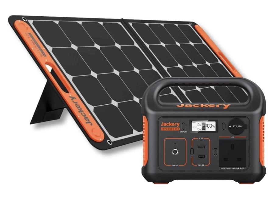 Jackery Explorer 240 Portable Power Station + SolarSaga 100W Solar Panel