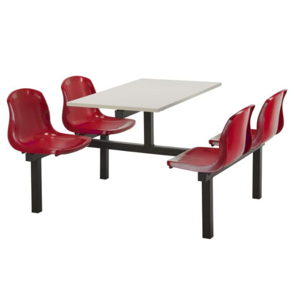 CU90 - 4-Seater Harvey Canteen Unit - 2 Way Access, Red, Grey