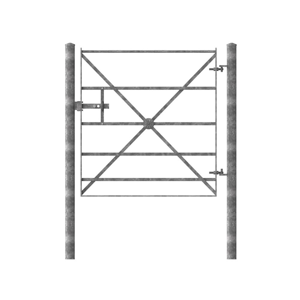 Estate Single Leaf Gate C/W Posts -1.2m High x 1.2m Wide - Galvanised