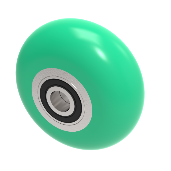 Soft Ergonomic Polyurethane 125mm Ball Bearing Wheel 450kg Load