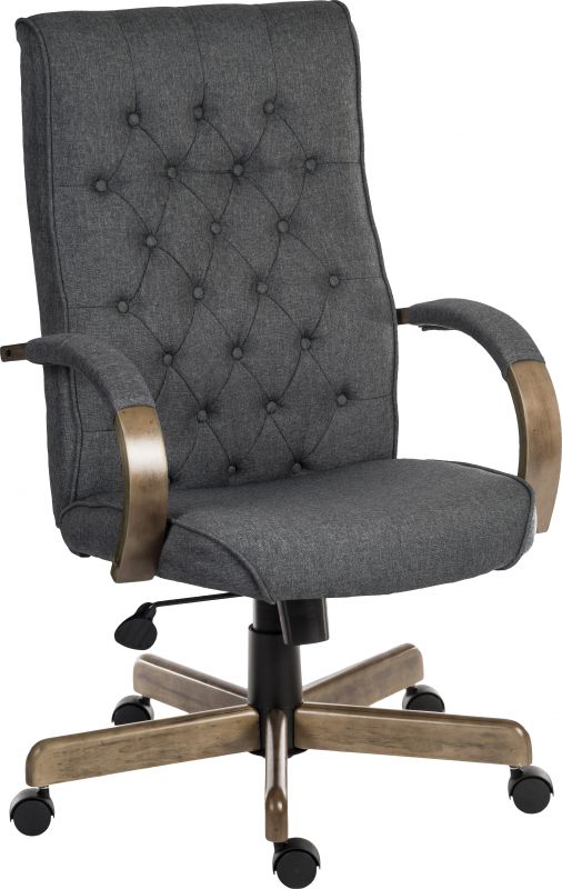 Suppliers Of Traditional Grey Fabric Executive Office Chair - WARWICK-GREY UK